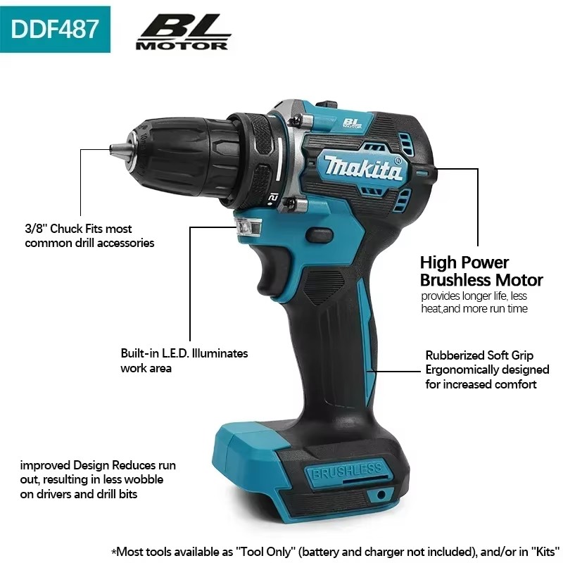 오리지널 마키타 18V DDF487 브러시리스 무선 드 - Makita Drill Ddf484 리뷰 및 가격