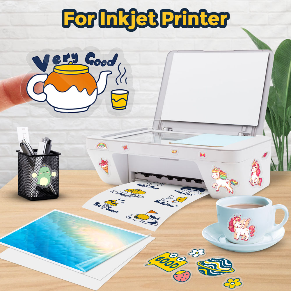 10 장 투명 인쇄용 비닐 스티커 용지 A4 모든 잉크 - Commercial Vinyl Printing 리뷰 및 가격