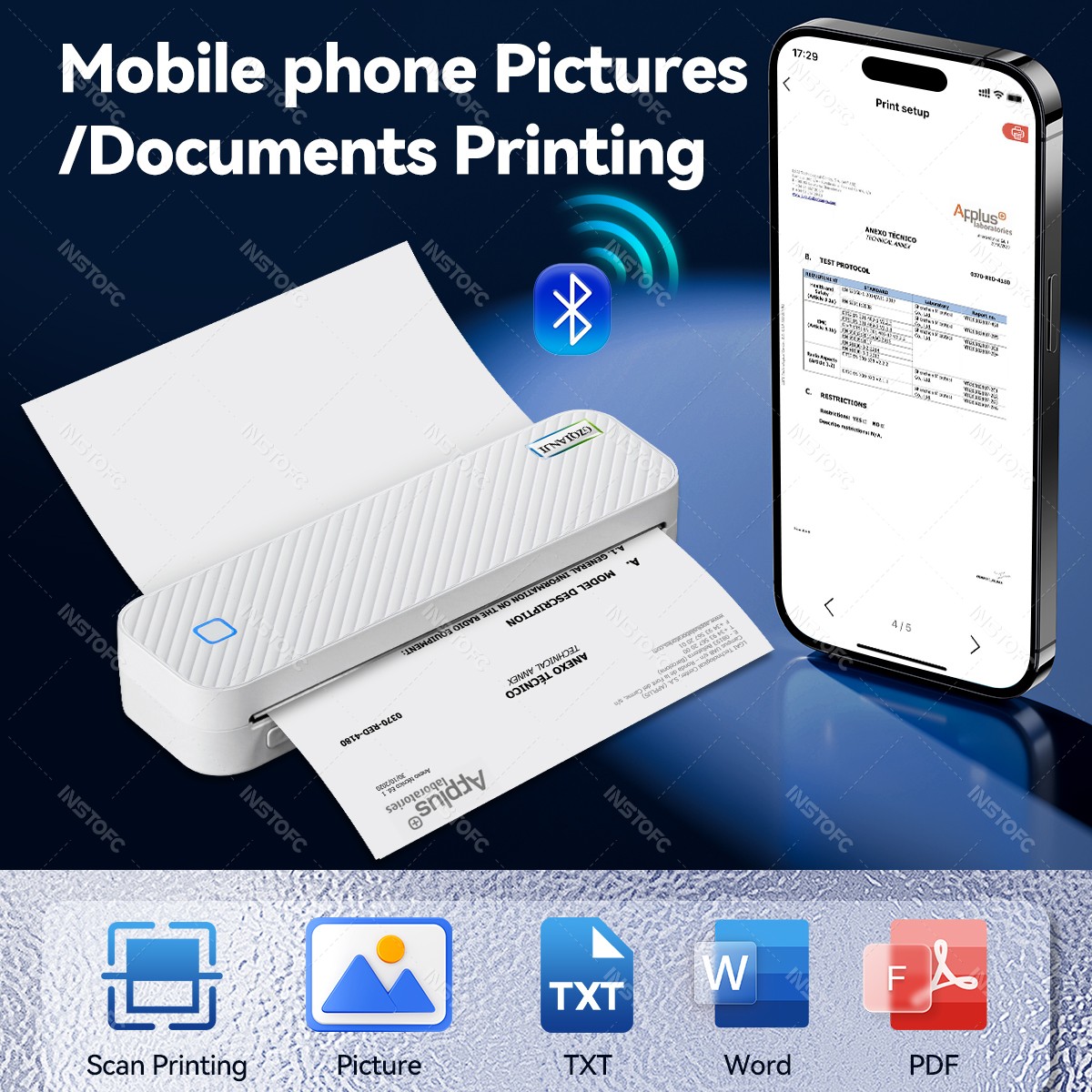 휴대용 A4 열전 사 프린터 블루투스 사진 PDF 문서 - Commercial Photo Printer 리뷰 및 가격