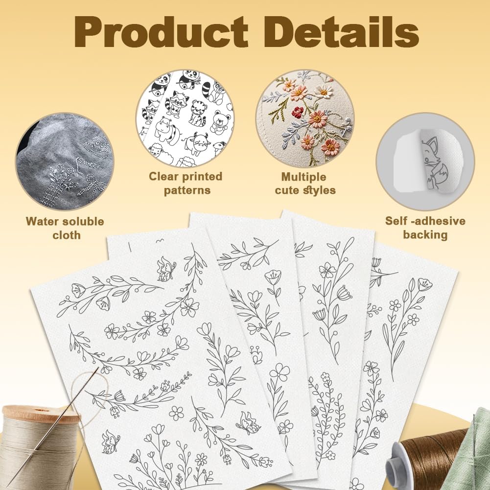 수용성 자수 안정제 종이 스틱 스티치 워시 어웨이 시트 - Embroidery Stabilizer Backing 리뷰 및 가격
