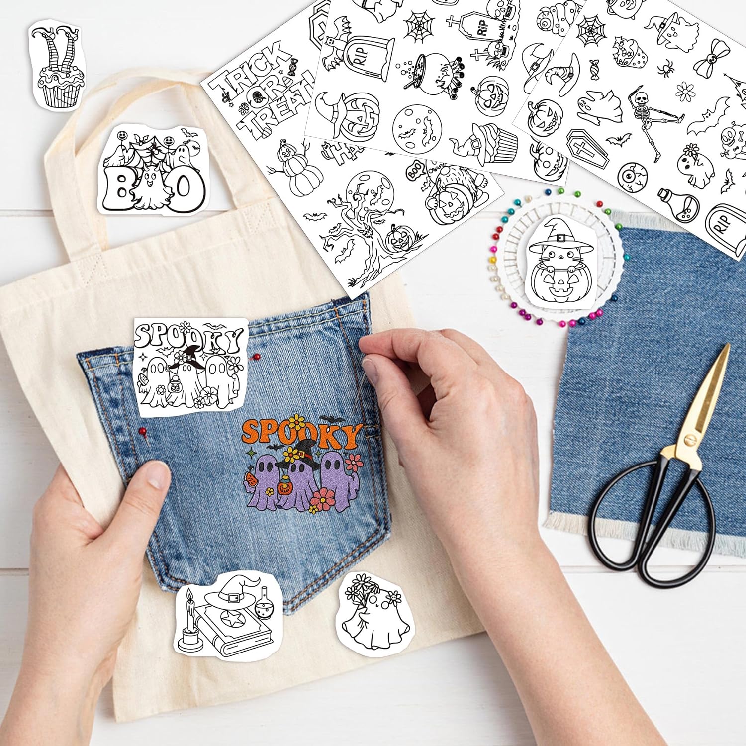 수용성 안정제 자수 패턴, 할로윈 스틱 앤 스티치 자수 - Embroidery Stabilizer Backing 리뷰 및 가격